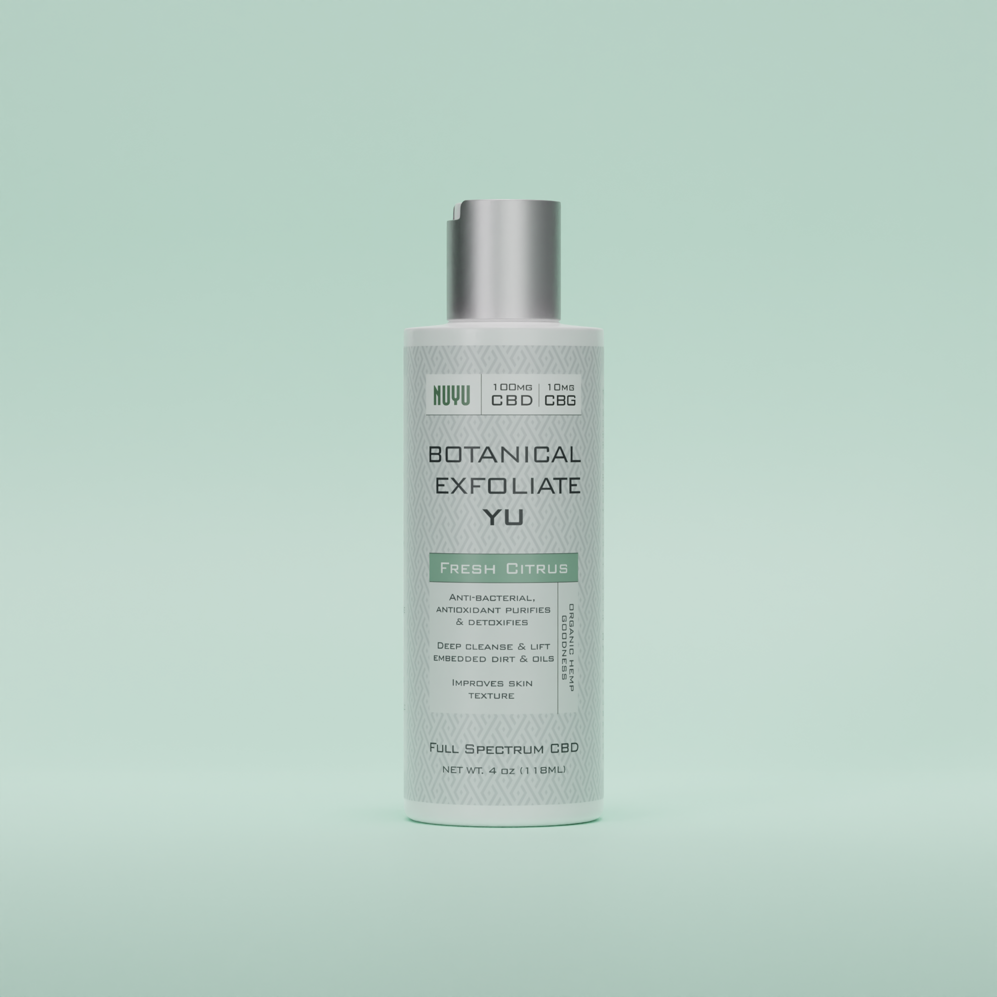 NUYU Botanical Exfoliate YU - Fresh Citrus - 4oz | CBD: 200mg | CBG: 10mg