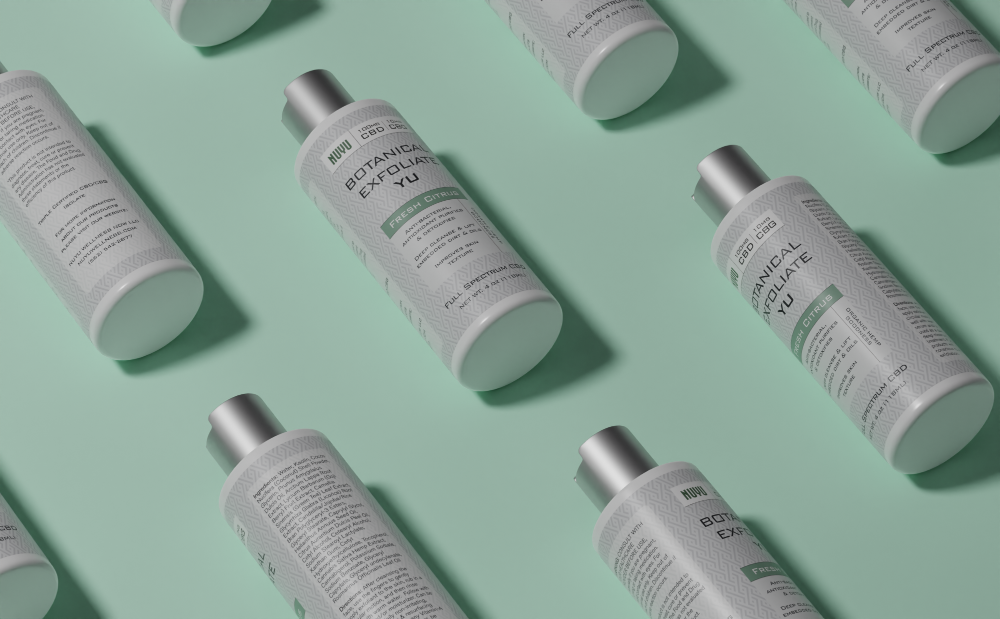 NUYU Botanical Exfoliate YU - Fresh Citrus - 4oz | CBD: 200mg | CBG: 10mg
