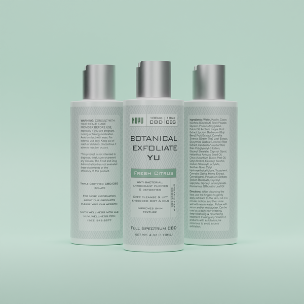 NUYU Botanical Exfoliate YU - Fresh Citrus - 4oz | CBD: 200mg | CBG: 10mg