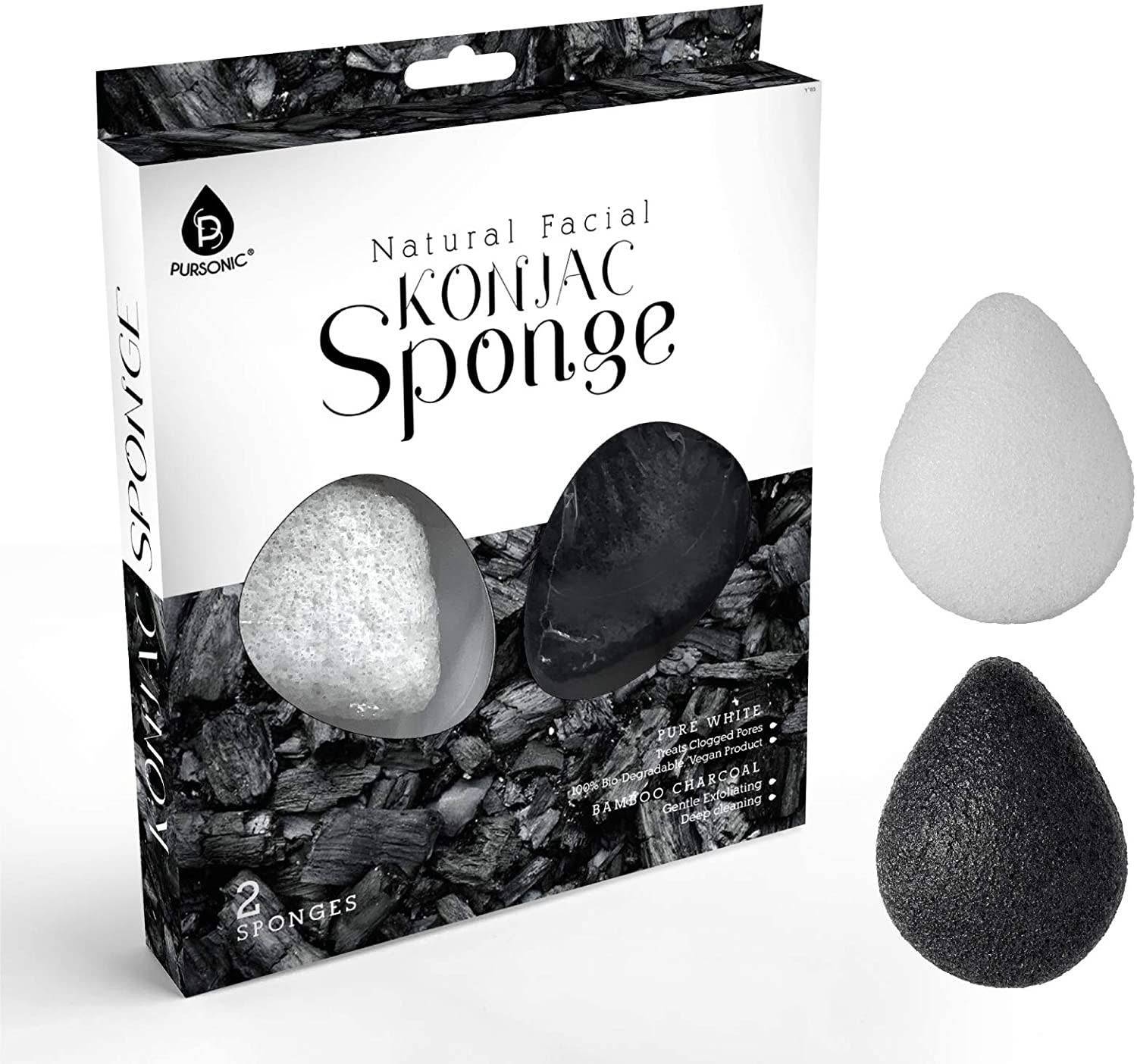 Natural Konjac Bamboo Charcoal Facial Sponge