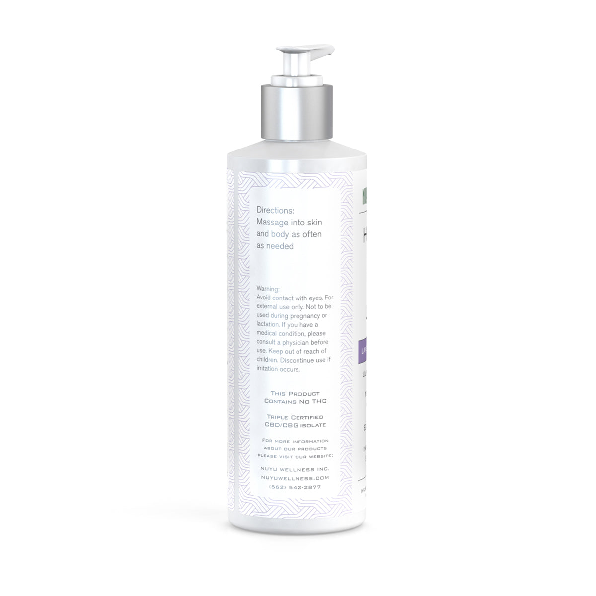 NUYU Hydrate YU Body Lotion - Lavender/Rosemary - 8oz | CBD: 250mg | CBG: 10mg