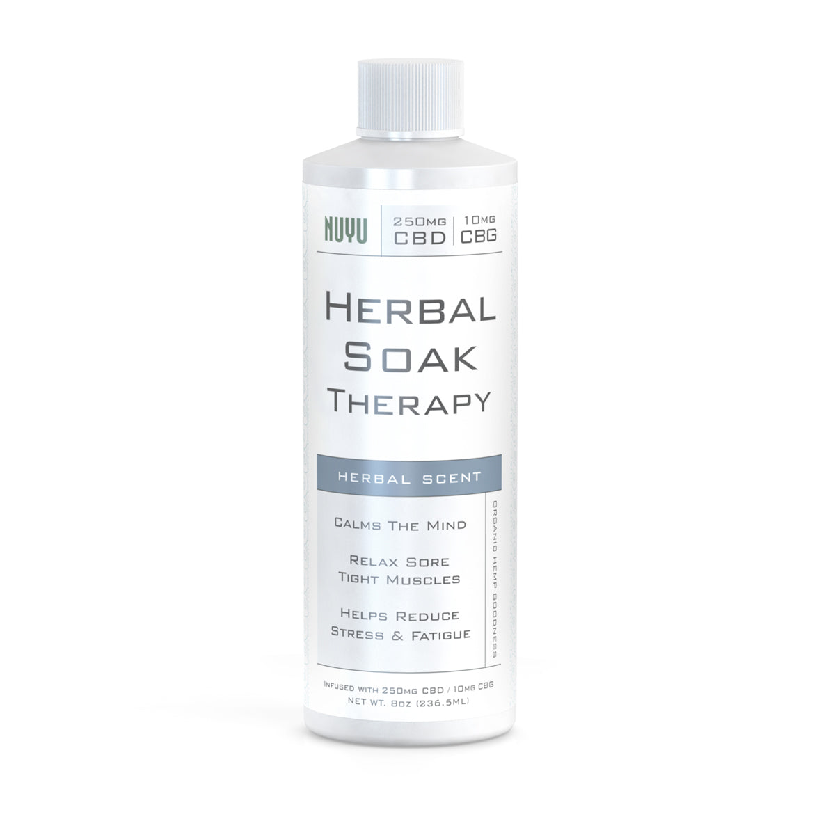 NUYU Herbal Soak Therapy - Herbal Scent - 8oz, 250mg of CBD / 10mg of CBG