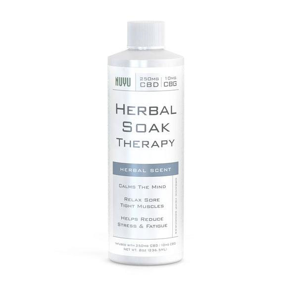NUYU Herbal Soak Therapy - Herbal Scent - 8oz, 250mg of CBD / 10mg of CBG