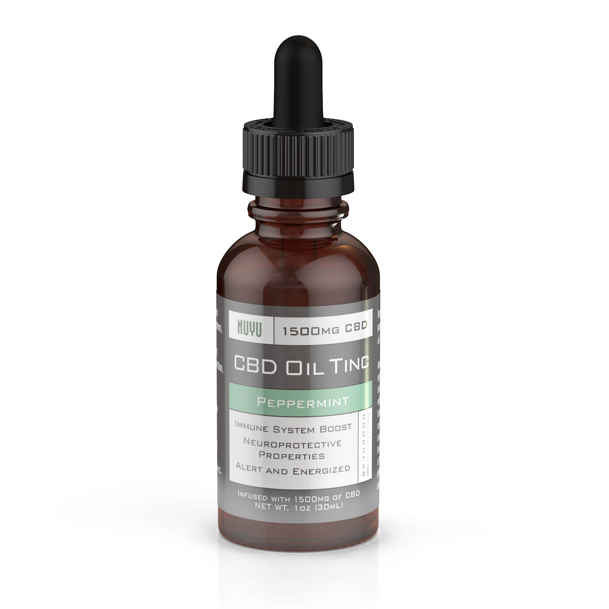 NUYU 1500mg CBD Oil Tinc - Peppermint - 1oz, 30ml