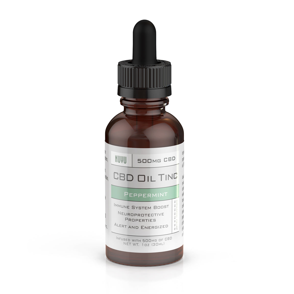 NUYU 500mg CBD Oil Tinc - Peppermint - 1oz, 30ml