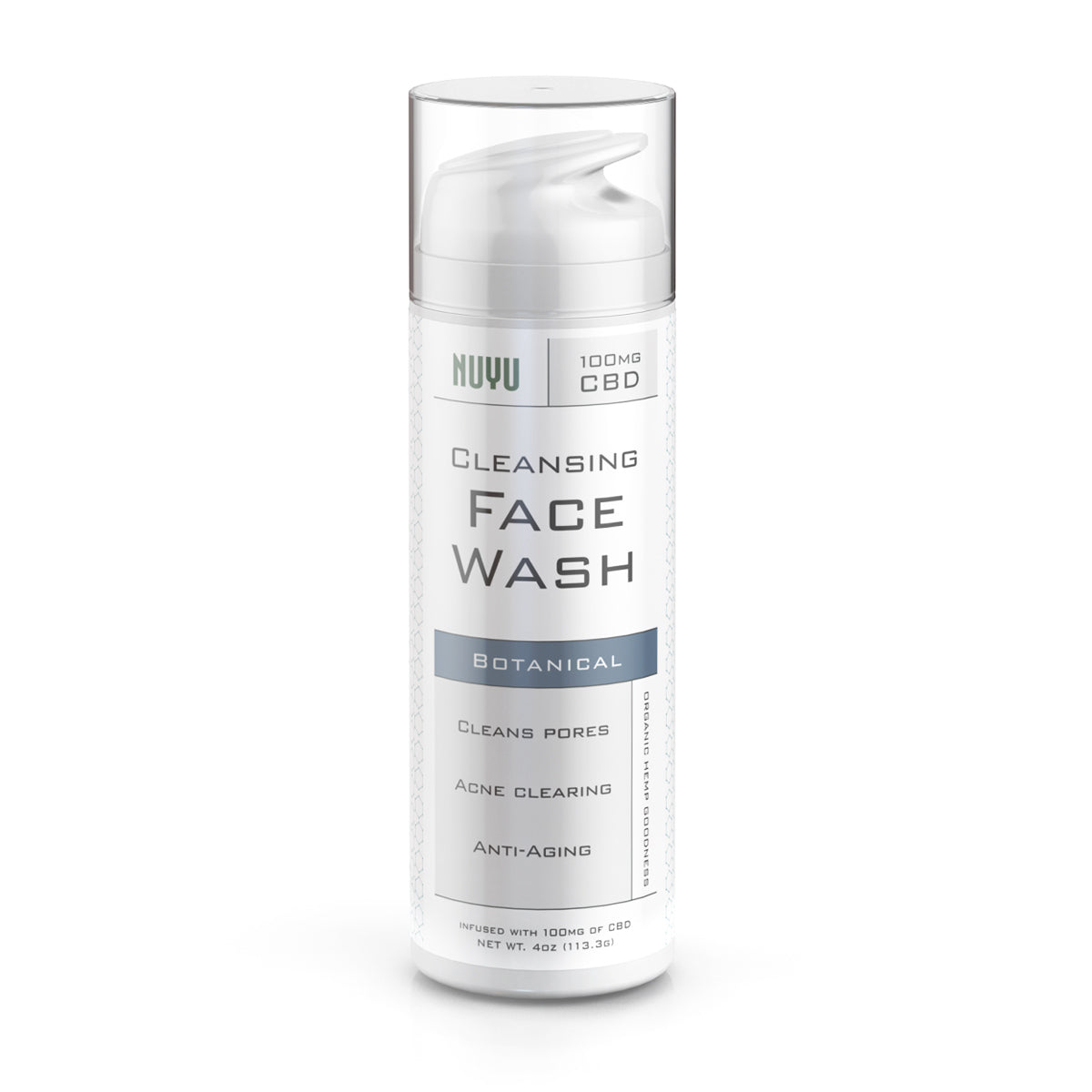 NUYU Cleansing Face Wash - Botanical - 4oz, 100mg of CBD