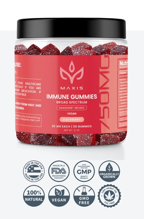 MAXIS - Immune Gummies w/ Nano BS CBD | Elderberry | 25mg per serving